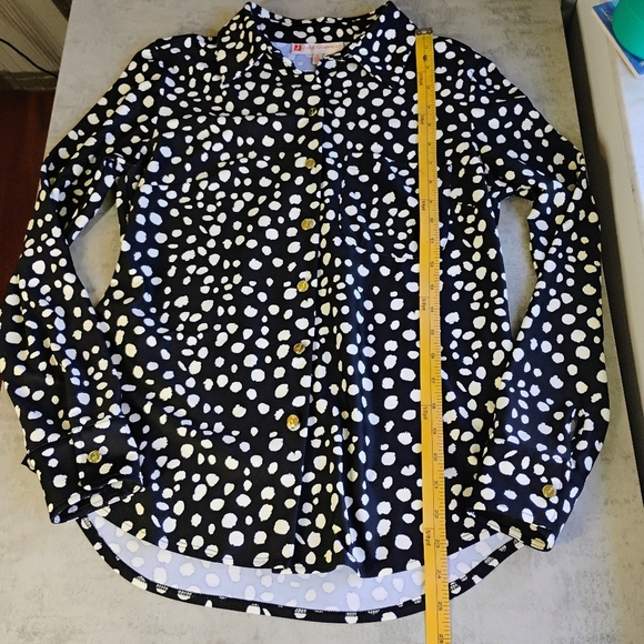 Jude Connally Taylor Shirt Women Small Painted Spot Black Jude Cloth Button Down - Picture 9 of 12